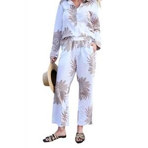 NEW LAS SUREÑAS greek tiger pants in white